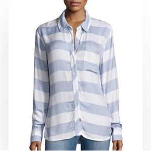 Rails‎ Hunter Wide Striped Button-Up Shirt Blue White S